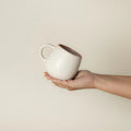 Keramik Tasse handgefertigt in Portugal in weiß und pink